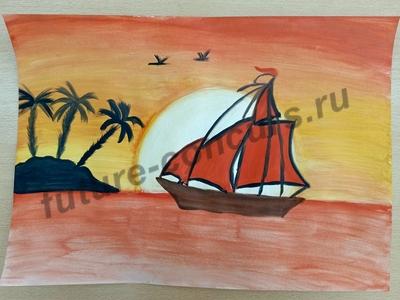 Закат на море