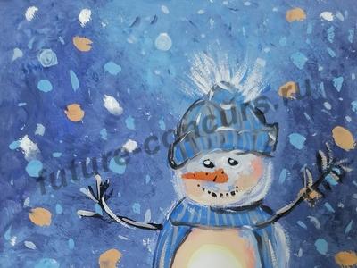 Вечерний снеговик